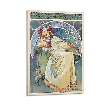アルフォンス・ミュシャ画 「ヒヤシンス姫」Lサイズ シルクスクリーン ポスター アルフォンス・ミュシャ画 「ヒヤシンス姫」Lサイズ シルク